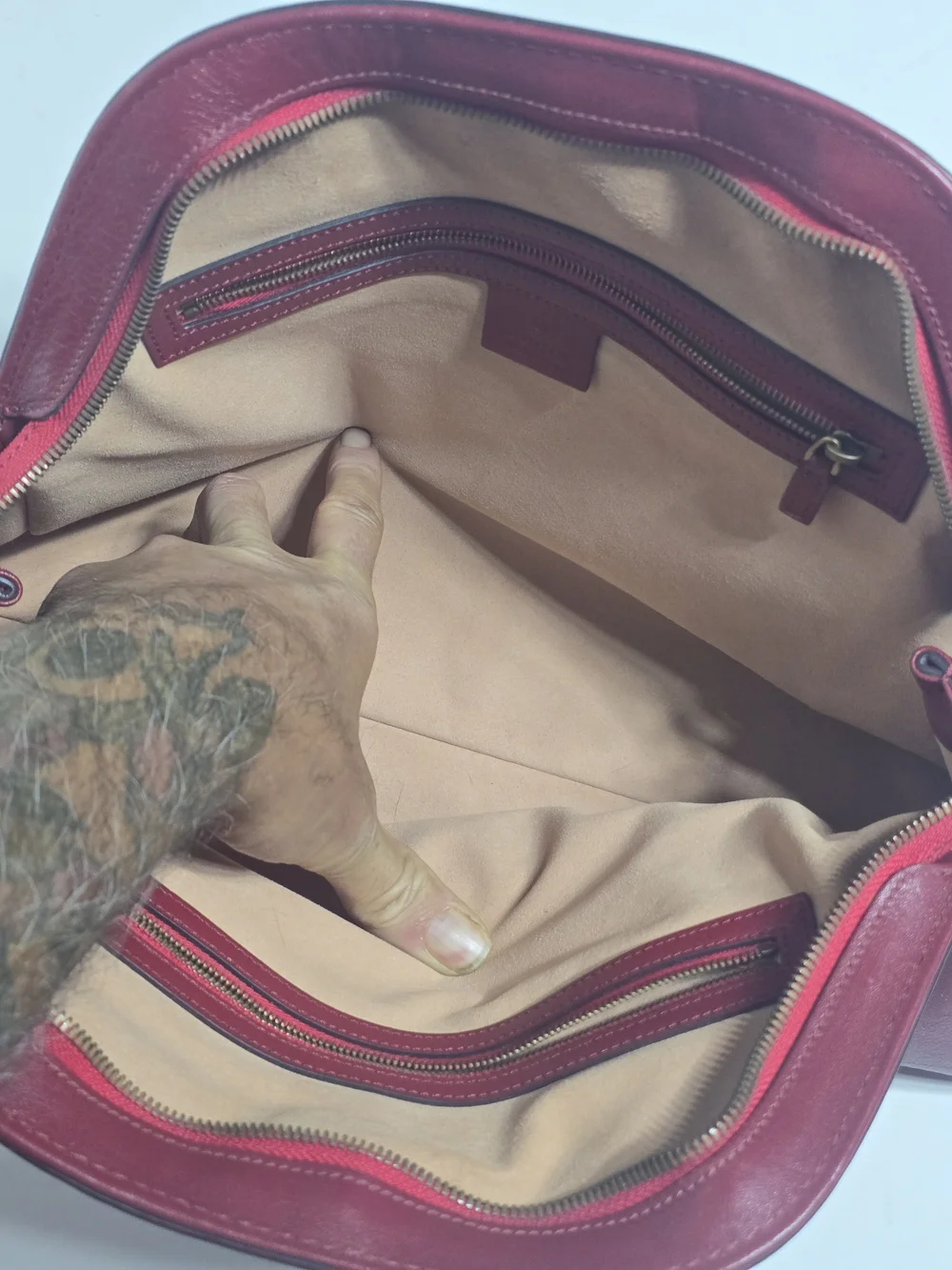 Gucci Re(Belle) Medium Wine Leather Top-Handle Satchel with Gold GG